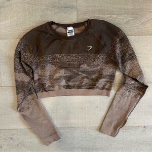 GYM SHARK Brown Cropped Workout Top